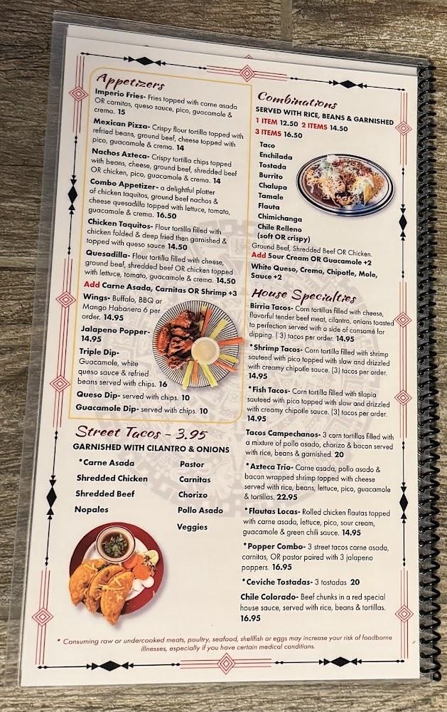 Imperio Azteca Menu image 3